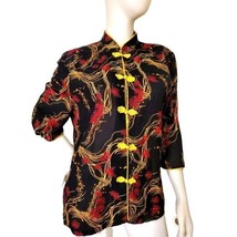 VINTAGE 80&#39;s Member High Fashion Oriental Blouse Unique top - £41.11 GBP