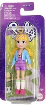 Polly Pocket Collectible Doll Purple And Pink Stripe Outfit Blue Jacket  - £11.55 GBP