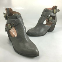 Jeffrey Campbell 7 Everwell Gray Vegan Buckle Cut-Out Booties Boots NEW - £45.82 GBP
