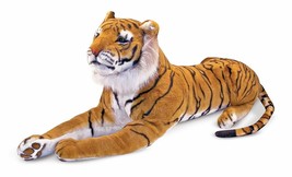 Giant Plush Tiger Soft &amp; Cuddly Life-Like Details (Body About 47 IN, Tai... - £179.34 GBP