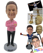 Personalized Bobblehead Pal Wearing A Long-Sleeved Shirt And Casual Pants And Sh - £67.94 GBP