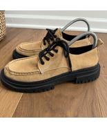 Zara Tan Suede Oxford Chunky Lug Sole EU 40 - $600.72 MXN