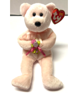 TY Beanie Babies Baby DEAR Pink Bear with Flowers Plush - $95.29 MXN