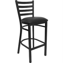 Black Metal Ladder-Back Restaurant Style Bar Stool - $274.09 CAD
