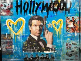 Jozza &#39;Hollywood Collection&#39; Original Mixed Media w Hollywood 1923 Metal Signed - £7,431.45 GBP