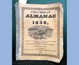1838 Antique Columbian Almanac Philadelphia Pa Railroad Pennsylvania Dutch Farm - £37.00 GBP