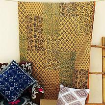 Traditional Jaipur Handmade Patchwork Silk Patola Kantha Bedcover, Kantha Quilt  - £64.28 GBP