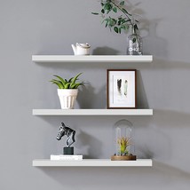 Floating Wall Shelves White,Set Of 3 Wall Mounted Floating Shelves, White - £31.96 GBP
