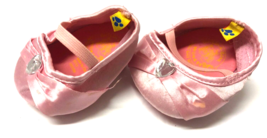 Build A Bear Pink Satin With Silver Heart Jewel High Heeled Shoes - $14.85