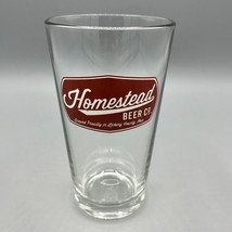 Homestead Beer Co. Logo 16 Oz. Beer Pint Glass Licking County Ohio - £7.93 GBP