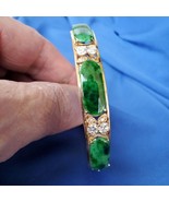 Earth mined Imperial Jadeite Jade Diamond Antique Deco Bangle Bracelet 1... - $692,497.18 MXN