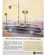 CHRYSLER CORPORATION - Wagon - 50 Warranty - 1964 Vintage Print Ad - $14.29 CAD