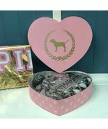 VS Victoria’s Secret PINk hat and scarf set heart gift box gold metallic... - £50.37 GBP