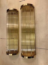 Set of 2 Vintage Style Metal &amp; Glass Rod Wall Lamps...-
show original ti... - $894.61