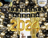 Graduation Party Decorations Class of 2024 -Black Gold Graduation Balloo... - $27.91