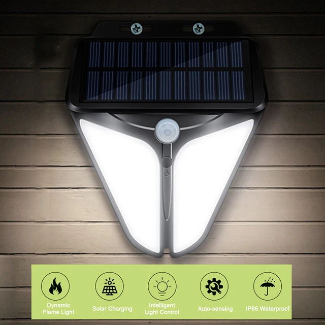 Outdoor Solar Led Warning Indicator Light With Motion Sensor Emergency Wall Lamp - £78.87 GBP