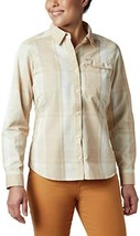 New Womens NWT M Plaid Khaki White Top Roll Sleeves UPF Columbia Antiodor Vented - £75.16 GBP