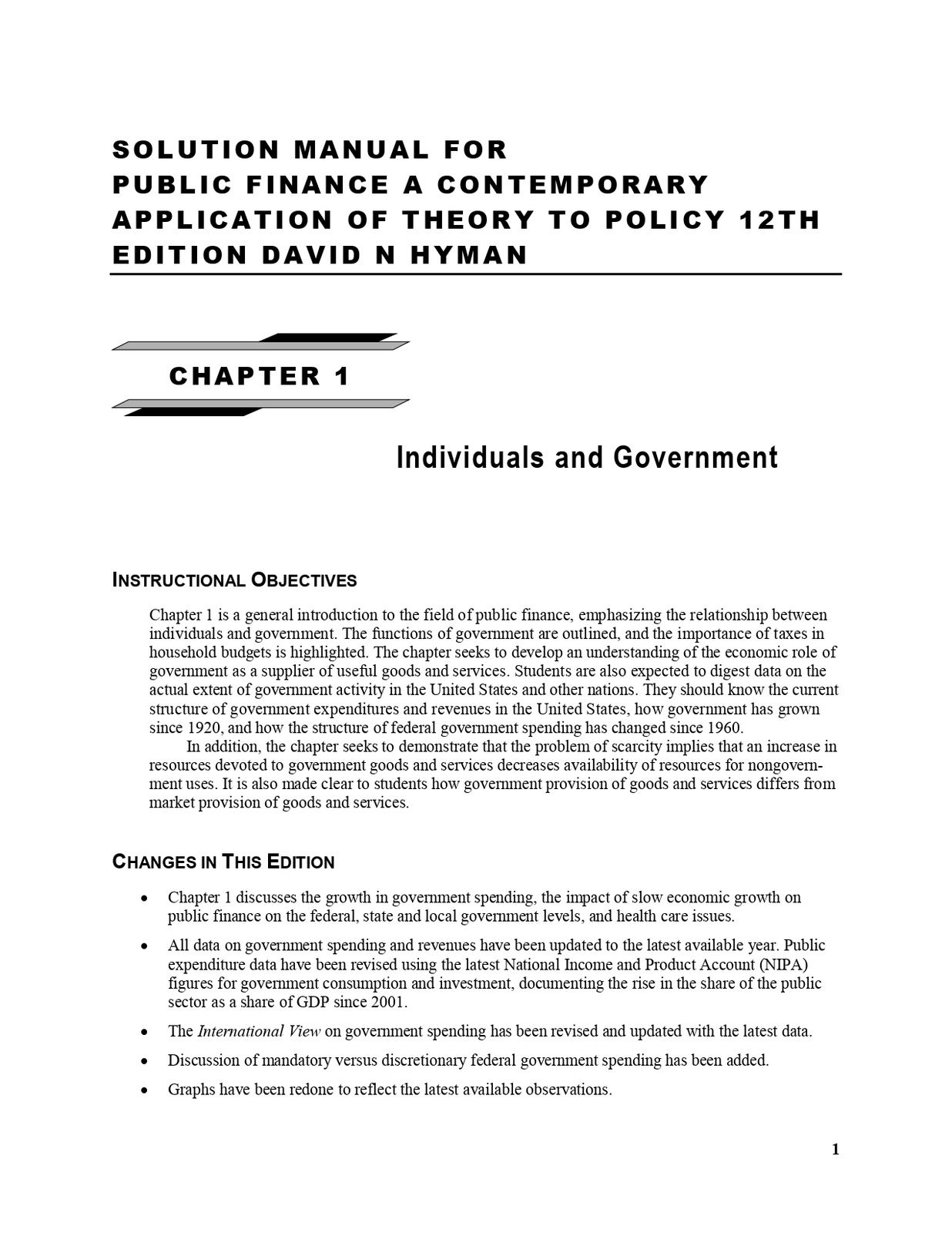 Solution Manual for Public Finance A Contemporary Application Of Theory ... - $17.99