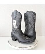 Lane SANDAGA Midi Womens Cowboy Boots 7.5 Cowgirl Western Black Mid Calf... - $227.70