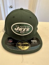 New Era 59Fifty NFL Men&#39;s Cap New York Jets Green White On Field Fitted ... - £23.73 GBP