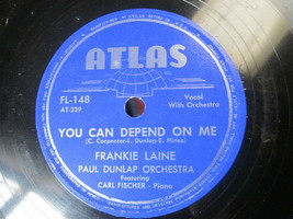10&quot; 78 Rpm Record Atlas FL-148 Frankie Laine You Can Depend On Me / Oh Lady Be - £7.85 GBP