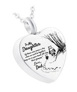 To My Daughter Heart Cremation Urn Necklace for Ashes Urn (A - £86.10 GBP
