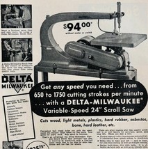 1949 Delta Milwaukee Variable Scroll Saw Advertisement Vintage Shop Tool... - $27.17 CAD