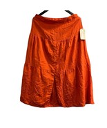 Midnight Sky Skirt XL Orange Linen Blend Maxi Tiered Button Down Beach Boho - $35.44 CAD