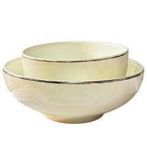 Vtg Set 2 ~Ovenproof Ballerina~Universal 22 Carat Platinum Serving Nesting Bowls - £20.97 GBP