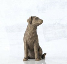 Love My Dog Dark Figure Sculpture Hand Painting Willow Tree By Susan Lordi - £46.98 GBP