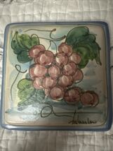 Fratanioni for Vietri Tile First Stone Bunch Of Grapes Italy  6 3/4 “ Sq... - $28.43