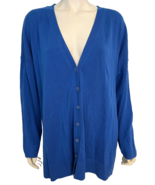 NWT Talbots Plus Royal Blue V neck Button Front Cardigan LS Size 3X - €32,60 EUR