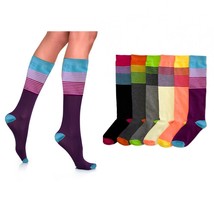 New Womens Knee High Socks Thick Uniform Stripes Dance Ladies Girls Scho... - £12.76 GBP