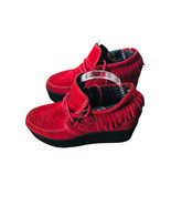 Creeper ShoesSize  US 7.5  Red Y.R.U. ERF Women Fringed Flatform Platform - $32.34 CAD