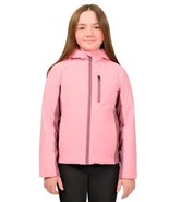 Spyder Boys Girls Jacket Pink Superlite Hood Pockets 3D Logo Midweight - €38,65 EUR