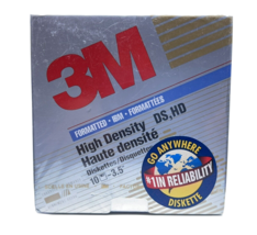3M High Density 3.5" Diskettes 10 Pack IBM Formatted DS HD Floppy Disks VTG 94 - $14.84