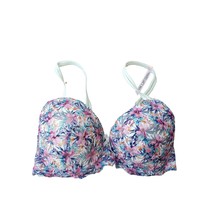 Daisy Fuentes Bra 34C Lace Overlay Padded Push Up Multicolor Adjustable Straps W - £15.55 GBP
