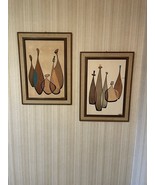 Vintage Mid Century Retro Set Of 2 Framed Robert Lyons Paintings 30” By ... - $64.35