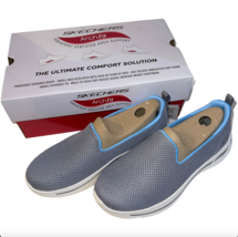 Skechers GOwalk Arch Fit Washable Knit Slip-Ons Grateful Gray Blue Womens Size 6 - £27.96 GBP