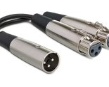 Hosa YXF-119 XLR3M to Dual XLR3F Y Cable, 6 Inch - £12.64 GBP