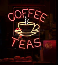 Coffee Tea Cup Window Display Neon Sign 16&quot;x14&quot; - £120.98 GBP