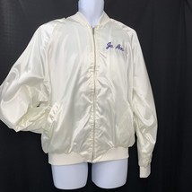 Aristo Jac by Hilton Satin Bomber Jacket White Lions Club Made USA Size XL - £14.44 GBP