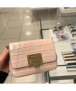 NWT Michael Kors Tina MK Embossed Leather Crossbody Bag Ballet Pink Smal... - £65.62 GBP