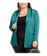 INC Womens Plus 1X Emerald Green Satin Classic Fit Blazer NWT U79 - $54.87