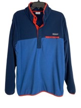 Columbia Mens Jacket Size Medium Blue Orange Fleece Long Sleeve Pockets - £22.63 GBP