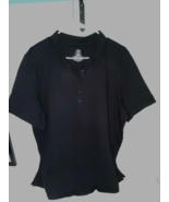 Women&#39;s Short Sleeve Polo Black 1X (16-18) New w/Tags - £11.39 GBP