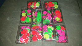 500 Metal Rimmed Key Tags Round Paper Tags Split Rings Asst Fluorescent ... - £47.95 GBP