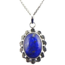 925 Argent Sterling Collier Lapis Lazuli Fait à la Main Bijoux Femme PS-1676 - £42.81 GBP