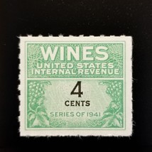 1942 4c U.S. Internal Revenue, Cordial &amp; Wine, Green Scott RE116 Mint NH - $1.78