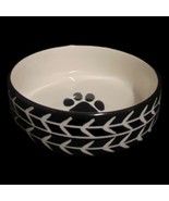 Signature Housewares WHITE ARROW Pet Bowl Cat Dog Water Food Ceramic Bla... - £11.65 GBP